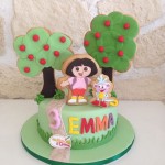 Dora et son ami Babouche dans un décor tout en cookies