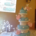 Wedding Cake cendrillon : pivoine et papillon